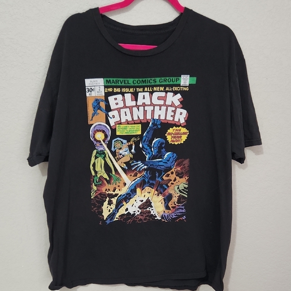 Marvel Graphic Shirt Mens XXL Black Tee Black Panther
